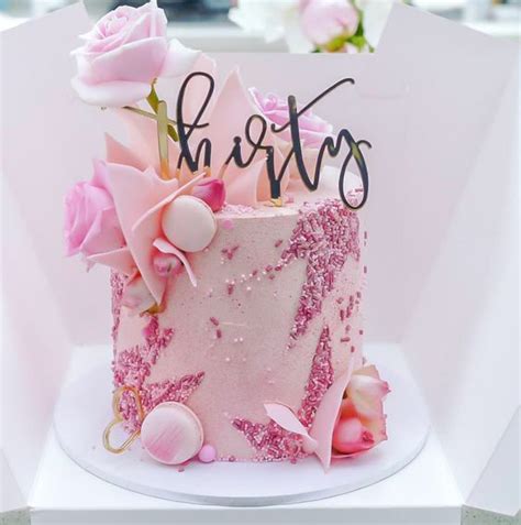 Modern 30th Birthday Cake For Female F