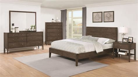 I was looking for a mid century modern bedroom set and this set caught my eye. Lompoc Mid-Century Modern Brown Walnut California King ...