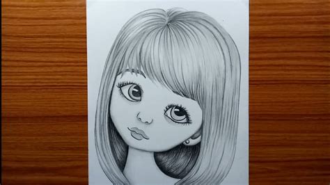 How To Draw Big Eyes Cute Girl Step By Step Big Eyes Cute Girl Pencil