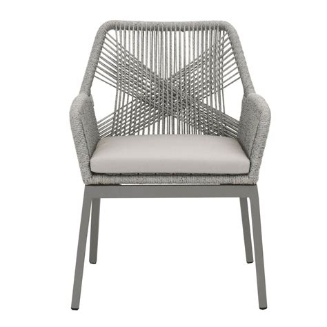 Loom Outdoor Dining Arm Chair Set Of 2 Platinum Rope Storm Grey