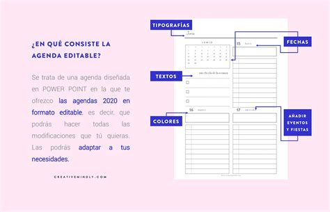 Creative Mindly Agenda Editable E Imprimible 2020