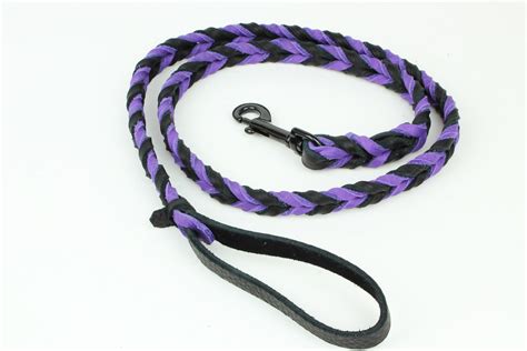 Black Label Braided Soft Leather Leash Pro Mohs Pet Products