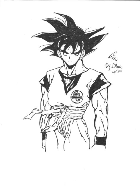 Dragon ball z goku drawing. Drawing of Goku - Dragon Ball Z by Markth23 on DeviantArt