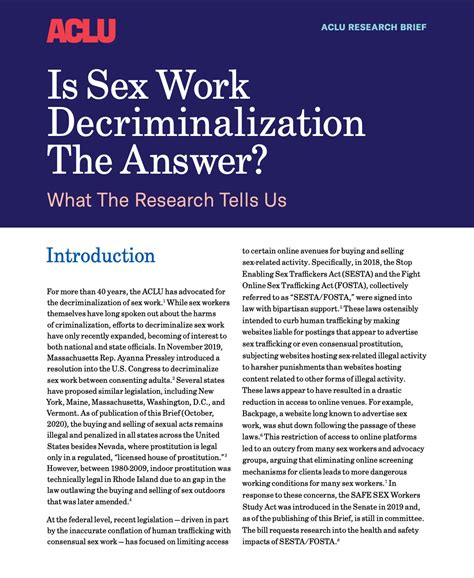 Is Sex Work Decriminalization The Answer What The Research Tells Us