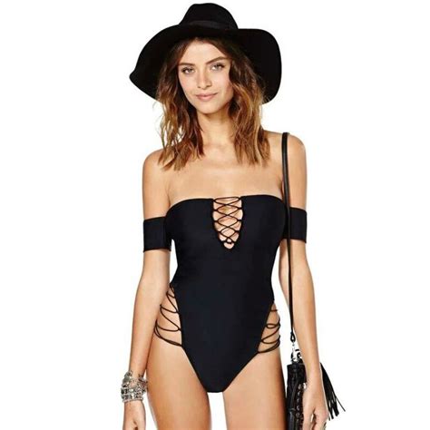 Off Shoulder Bathing Suit 2018 Summer Sexy Women One Piece Bandage
