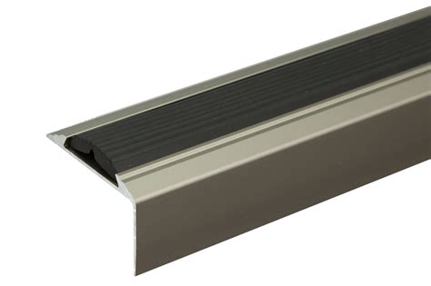 1200mm X 46mm X 30mm Anodised Aluminium Rubber Stair Edge Nosing Trim A38 Ebay