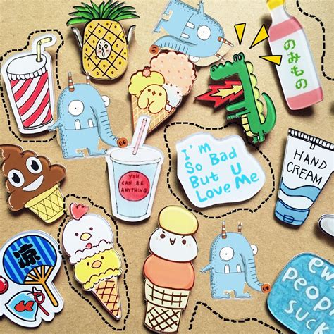 1 Pc Cartoon Acrylic Brooch Clothing Backpack Accessories Badges