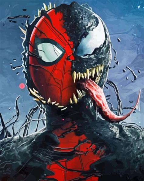 Spiderman With Venom Art Paint By Numbers Pbn Canvas