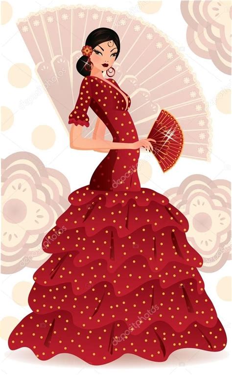 Descargar - Bailarina de flamenco español. ilustración vectorial