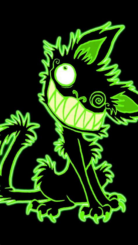 Crazy Cat Green Cartoons Hd Phone Wallpaper Peakpx