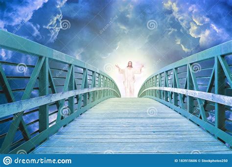 Welcome To Heaven Lord On Bridge Stock Photo Image Of Blue Open