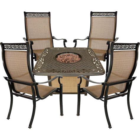 Fire pits are available in many distinct sizes and shapes. Hanover Monaco 5-Piece Aluminum Patio Fire Pit ...