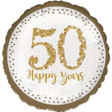 Golden Wedding Anniversary 50 Happy Years 18 Foil Helium Balloon