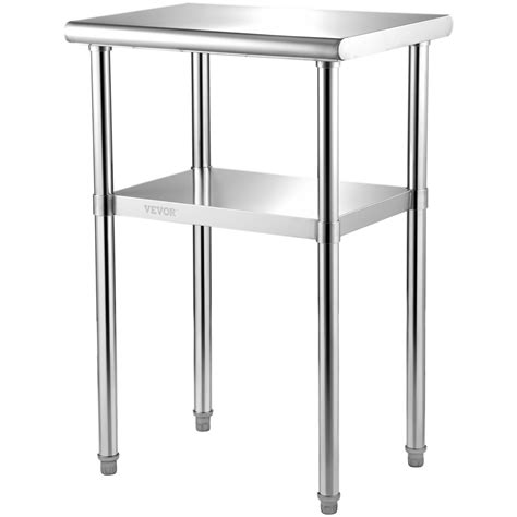 vevor stainless steel prep table 24 x 18 x 36 inch 600lbs load capacity heavy duty metal