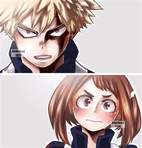 Katsuki Bakugou Vs Uraraka Ochako Boku No Hero Academia Bakugou And