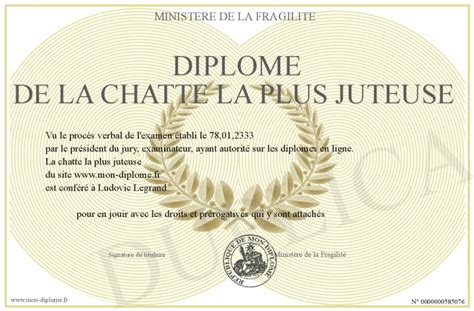 Diplome De La Chatte La Plus Juteuse