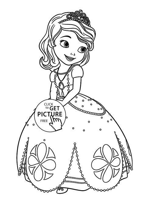 Some famous disney princesses (ariel, belle, jasmine, elsa. Sofia the first coloring pages for kids, printable free ...