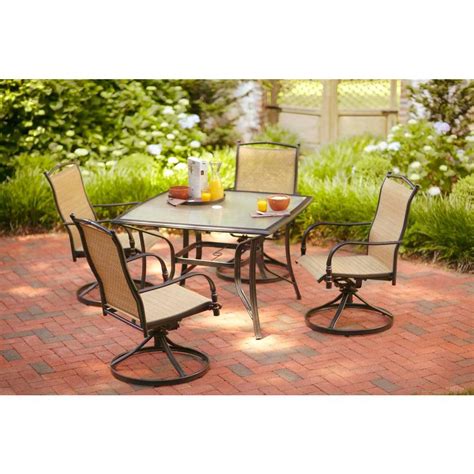 Maybe you would like to learn more about one of these? Hampton Bay Altamira Diamond 5-Piece Patio Dining Set ...