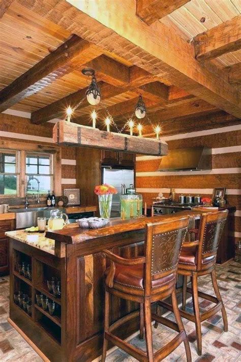 Rustic Kitchens Log Cabin Kitchen Cosmonew