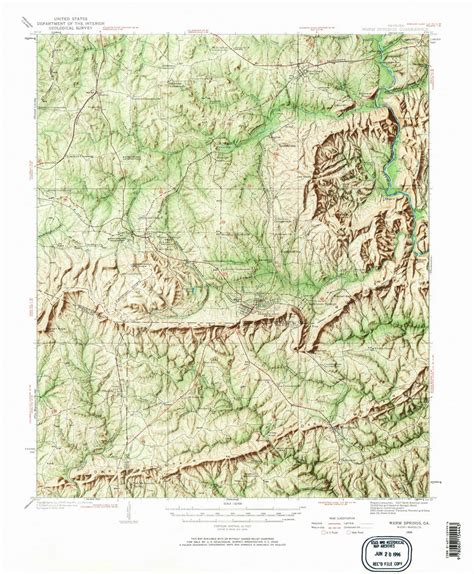 Warm Springs Georgia 1934 1967 Usgs Old Topo Map Reprint 15x15 Ga