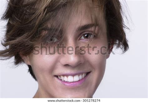 Close Portraiture Womans Facial Expression Stock Photo 305278274