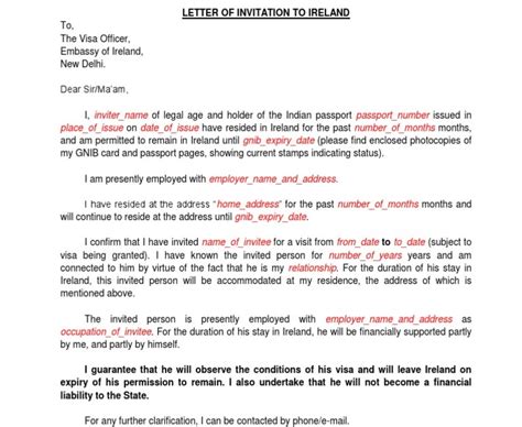 View visa requirements for mozambique business travel visas or mozambique tourist travel visas. Letter Of Invitation To Ireland Sample / How To Get An ...