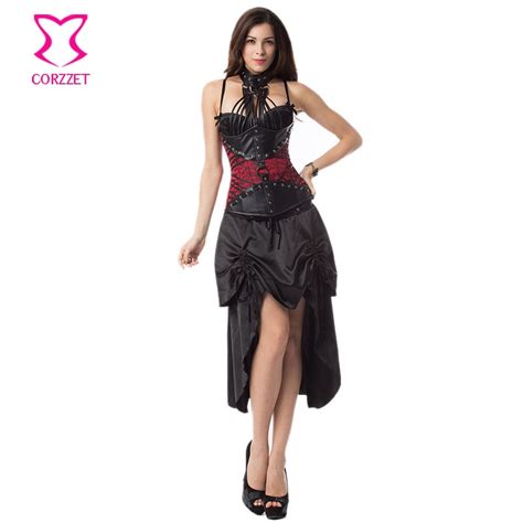 Corzzet Red Leather Armor Steampunk Underbust Corsets And Dress Waist Slimming Vintage Corset