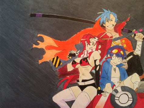 Gurren Lagann Yoko Kamina And Simon By Juvialockser17 On Deviantart