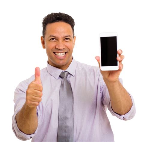 Man Holding Cell Phone Stock Image Image Of Businessperson 52857617