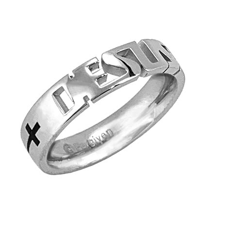 Stainless Steel Jesus Ring With Crosses Rsje1 Etsy