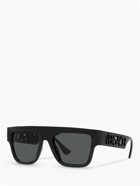versace ve4430u men s rectangular sunglasses black grey at john lewis and partners