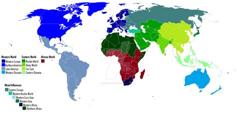 World Cultures Map Western World Eastern World By Saint Tepes On Deviantart