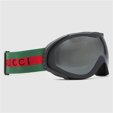 Ski Goggles With Gucci Logo And Web Detail Gucci Mens Ski Goggles