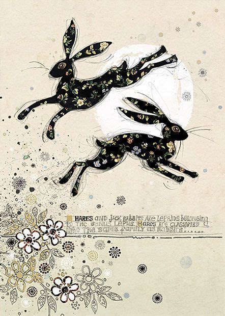 Leaping Hares By Jane Crowther Design For Bug Art Greeting Cards