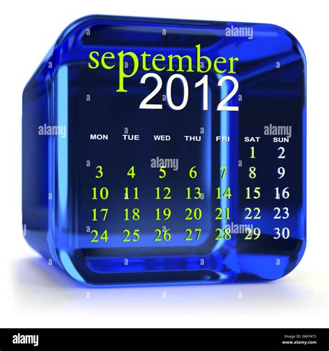Blue September Calendar Stock Photo Alamy
