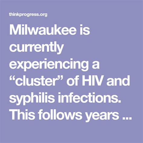 major sexually transmitted infection cluster found in milwaukee