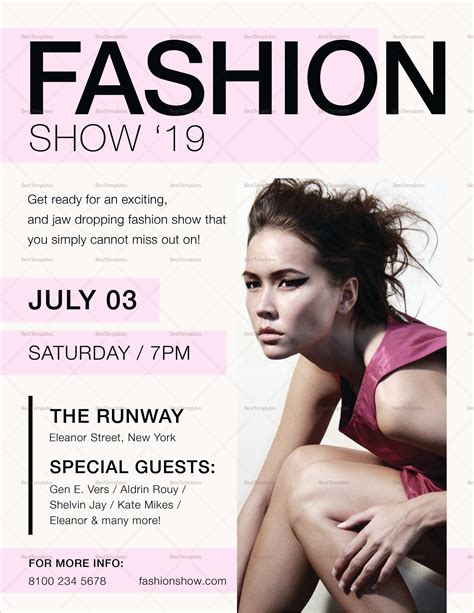 Free Fashion Show Flyer Template Of Fashion Show Flyer Design Template