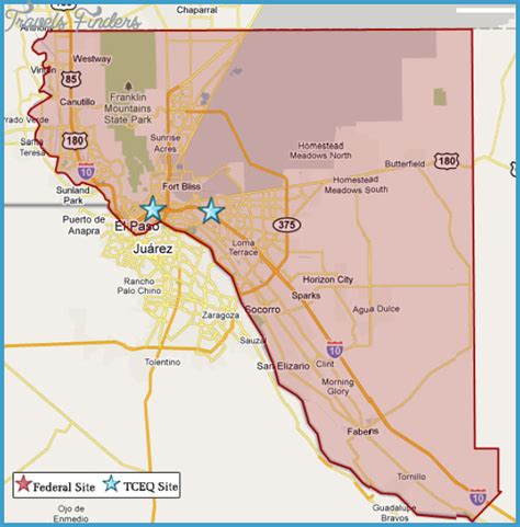 El Paso Map Travelsfinderscom