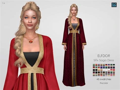 Sifix Saga Dress Rc In 2020 Sims 4 Dresses Sims 4 Sims 4 Clothing