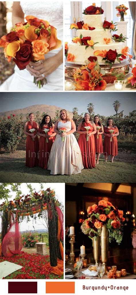 Burgundy And Orange Wedding Color Orange Wedding Colors Fall Wedding