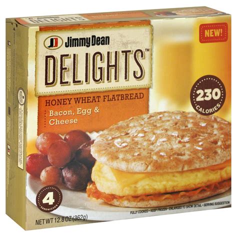 Jimmy Dean Delights Bacon, Egg, and Cheese Honey Wheat Flatbread - Shop ...