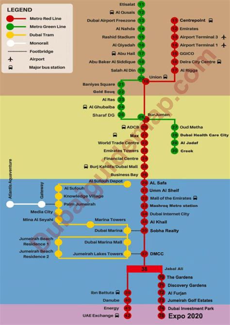 New Dubai Metro Green Line Map 2020