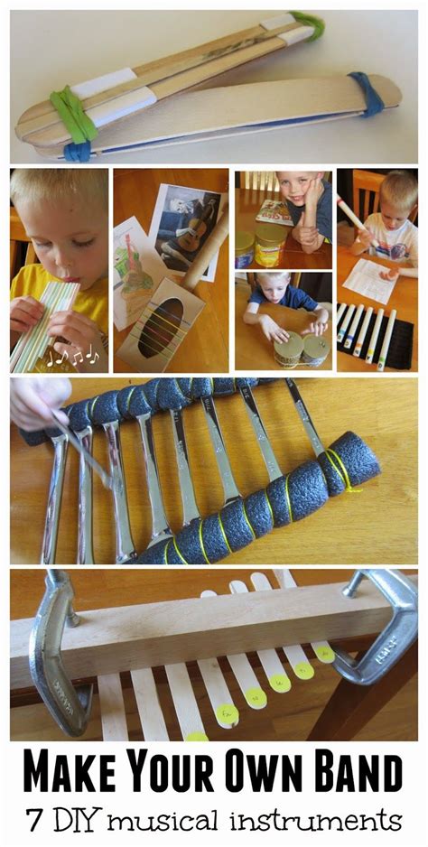 More bells mean more fun with a hand held music maker with bells from craft bits. 7 DIY Music Instruments {Make Your Own Band} from Relentlessly Fun, Deceptively Educational ...