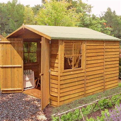 Shire Overlap Garden Shed 10x7 With Double Doors One Garden