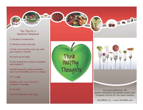Salinas valley — mee memorial healthcare system dr. 10 Tips for a Healthful Weekend - WorldRD® by Layne ...