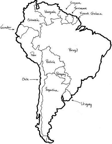 Mapa De Sudamérica Para Colorear Dibujos E Imágenes De América Del Sur