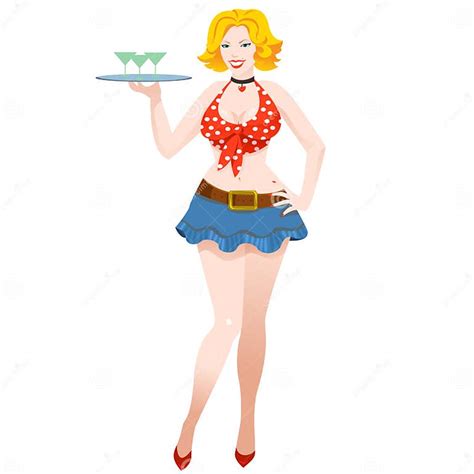 Pin Up Waitress Stock Vector Illustration Of Girl Blonde 24048046