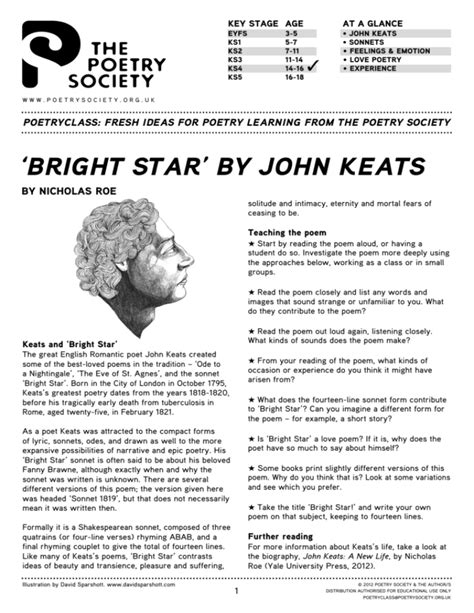 Bright Star Poetry Class Poetry Society