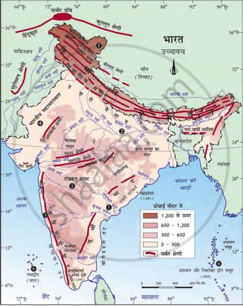 भारत के रेखा मानचित्र पर निम्नलिखित दिखाइए पर्वत शिखर के 2 कंचनजंगा नंगा पर्वत अनाईमुडी पठार