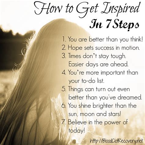 How To Get Inspired In 7 Steps Blood Clot Recovery Network